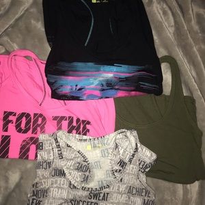 Bundle of 4 racerback tank tops xersion sz Large